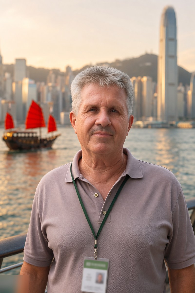 Hans – accredited Hong Kong tourist guide at Victoria Harbour