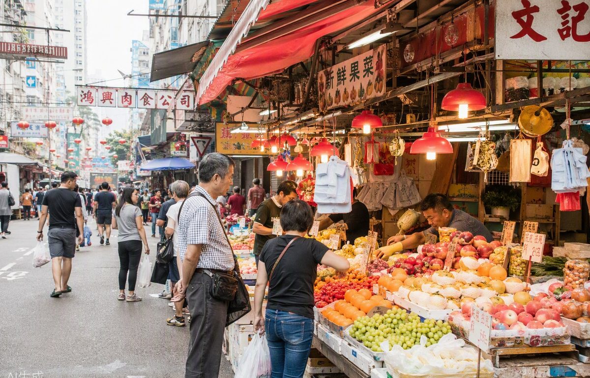 Typical Hong Kong wet market scene